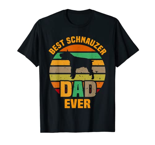 Homme Best Giant Schnauzer Dad Ever Cadeau rétro vintage pour amateur de chien T-Shirt