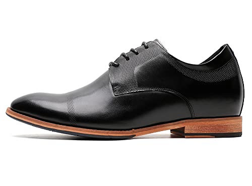 Zapatos de vestir con alza para hombre Bolonia negro de 7 cm más alto talla 42