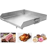 Minneer 100% Stainless Steel Universal Griddle with Even Heat Cross Bracing and Integral Handles for...