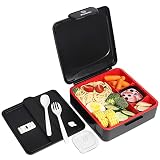 Wagindd Bento Lunch Box for Kids, Leak-proof Bento-style Kid Snack Containers with 4 Compartments, B