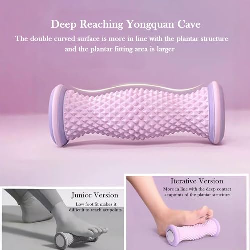 Foot Massager Roller with 52 Enhanced Massage Points - Senshuomy Deep Tissue Foot Roller, Arch Support & Pain Relief - Dual Arc Design Feet Massager for Home/Office Use(Blcak)