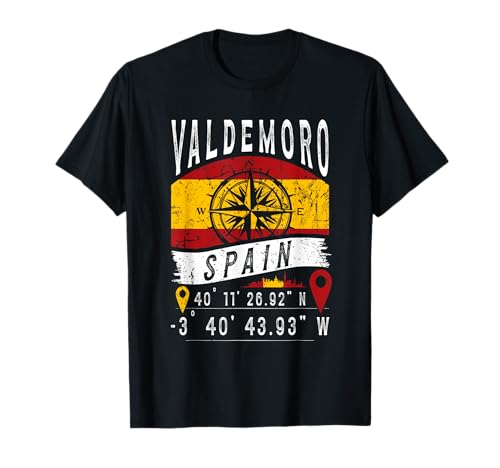 Valdemoro Bandera España Coordenadas GPS De Valdemoro Camiseta