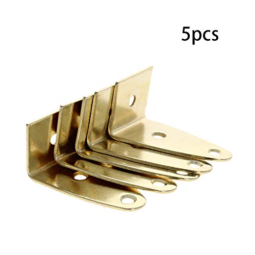Image of MroMax Picture Photo Frame Metal Brace Bracket Hanger Gold Tone 27 x 26 x 42mm /1.06 x 1.02 x 1.65-inch Small 5pcs