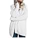 Cardigan long à capuche pour femme - Couleur unie - Blanc - UK7 / 41EU / US8