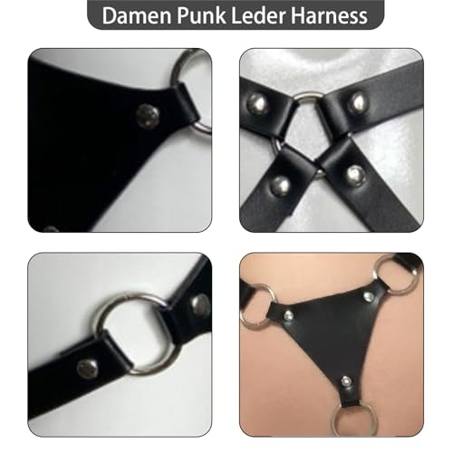 Harnisse Damen Unterkörper, Punk Leder Geschirre, Sex Bondage, mit Bein Gürtel, Erotic Clothing, Gotisch Sexy Gürtel Taille, Rave Outfit Damen