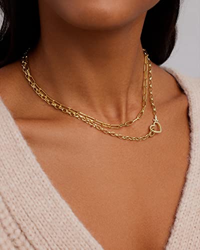 gorjana - Parker Heart Necklace 16 1/2 or 17 inches - 18K Gold Plated - Cable Chain, Interlocking Double Open Hearts - Gifting Necklace to Loved One - Stylish Gift Packaging - Unique Heart Hinge Closure4