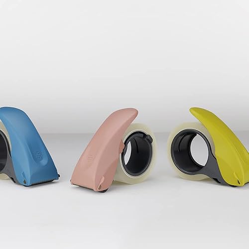 Miniatura 7 de ABEL Duet - Dispensador y divisor de cinta de embalaje 2 en 1, azul, pistola de cinta ergonómica de 2 pulgadas de ancho, divisor de cinta de