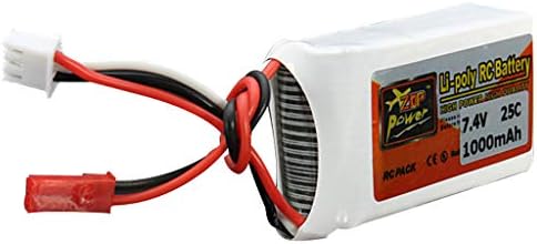jiumoji ZOP Power 7.4V 1000mAh 25C 2S Rechargeable Battery JST Plug Compatible with RC Drone FPV Quadcopter