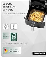 FRITZTOWN Backpapier für Heißluftfritteuse 1,2L-4,5L | 100 Blatt 16 cm Rund | Air Fryer Backpapier Pergamentpapier | Kompatibel mit Ninja COSORI Philips Cecotec Midea Russell XL XXL Airfryer – Ansicht 3