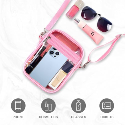 Image of Fibrdoo Clear Crossbody Purse Bag, Clear Bag Stadium Approved with Front Pocket for Concerts Sports Festivals