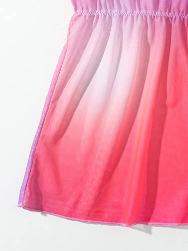 MakeMeChic Girl's Ombre Short Sleeve Bathing Suit Cover Up Beachwear Swimsuit Cover Up Dress4