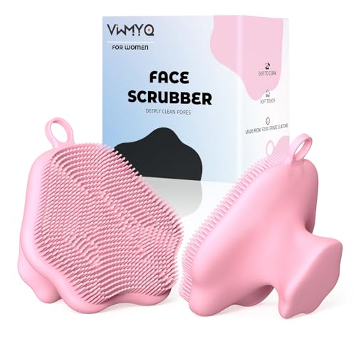Silicone Face Scrubber - Exfoliating Face Scrubber for Women and Man, Gentle Facial Cleansing Brush Blackhead Acne Pore Pad Cradle Cap, Manual Soft Face Wash Brush for Deep Skin Care
