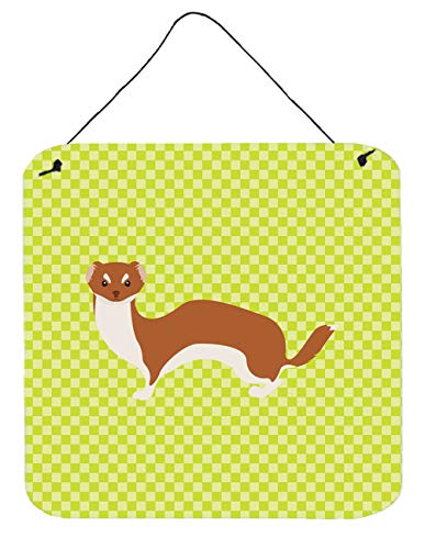 Caroline's Treasures BB7696DS66 Weasel Green Wall or Door Hanging Prints Aluminum Metal Sign Kitchen Wall Bar Bathroom Plaque Home Decor, 6x6, Multicolor