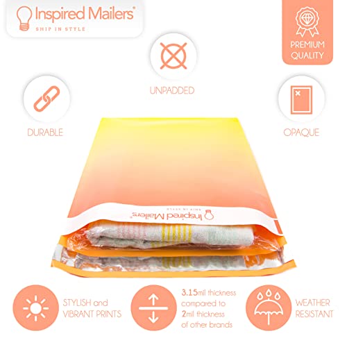 Image of Inspired Mailers - Poly Mailers 10x13-100 Pack - Sunset Ombre - Shipping Bags for Clothing - Large Mailing Envelopes - Shipping Envelopes - Package Bags - Poly Bags 10x13