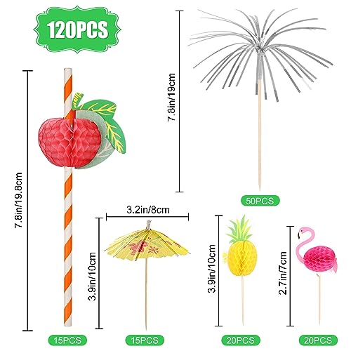Mooshy 120 sztuk dekoracyjnych parasoli koktajlowych na przyjęcie koktajlowe, z drewnianymi parasolami koktajlowymi, na imprezę, do picia, dekoracji weselnych, baru, napojów, ciast