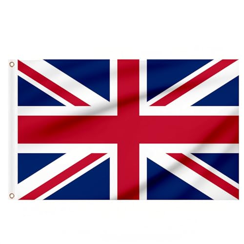 Union Jack Flags 5ft x 3ft, Large British Flag Great Britain UK Flag with Brass Eyelets Party Indoor Outdoor Decorations