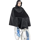 UNIQUEBELLA Poncho Pioggia Impermeabile In EVA - Lungo, Trasparente, Riutilizzabile - Unisex, Taglia X-Large, Nero - Leggero E Compatto Per Viaggi
