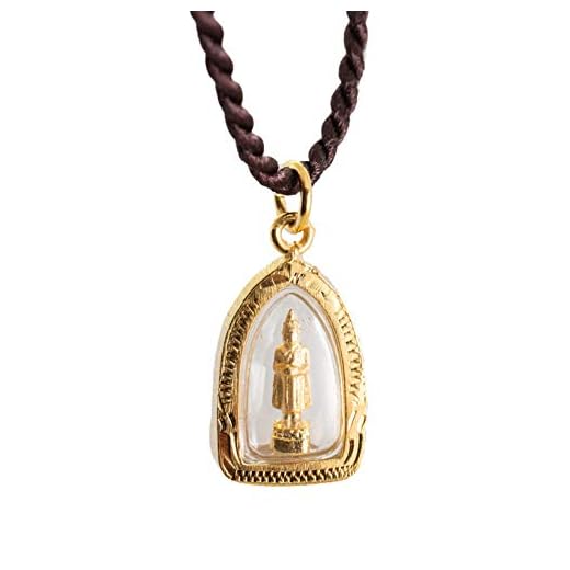 Weekday Birthday Buddha Golden Thai Amulet Pendant (Wednesday - Phra Um Bhat “Receiving”)