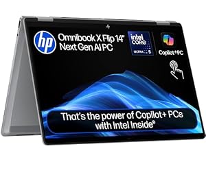 HP OmniBook X Flip NGAI 14" Laptop | CoPilot+ PC | Intel® Core™ Ultra 5-226V Processor | 16GB RAM | 512GB SSD | Intel® Arc™ 130V | 2K IPS Touchscreen | Up to 22.75Hr Battery | Windows 11 | 14-fm0005sa