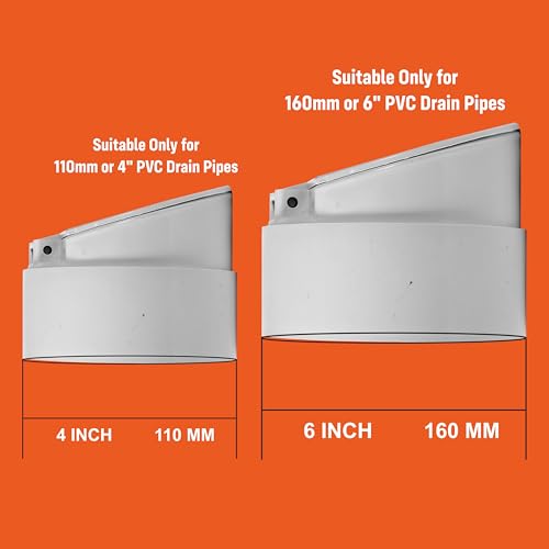Image of LUXART PVC Drain Backflow Valve Combo (4 inch & 6 inch) - Heavy-Duty Anti-Rat, Anti-Snake & Pest Stopper | Premium Non-Return Water Valve with Strainer Caps for Indoor & Outdoor Sewer Protection