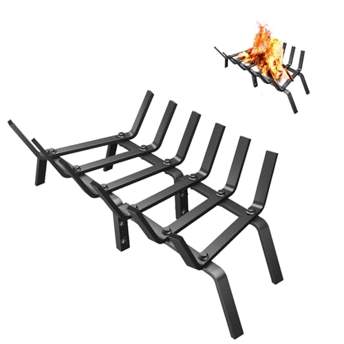 SOFRON Fireplace Grate, Durable Steel Firewood Holder for Efficient Burning, 24 Inch