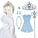 Vicloon 10pcs Upgrade Princesse Dress Up Accessoires pour Costume d'Elsa -Perruque/Gants/Diadème/Baguette Magique/Bague/Boucles d'oreilles/Collier Cosplay Carnaval