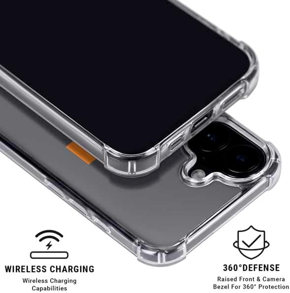 Skinit Clear Phone Case Compatible with iPhone 16 - Officially Licensed University of Tennessee-Knoxville T Logo Vols on Gray Design