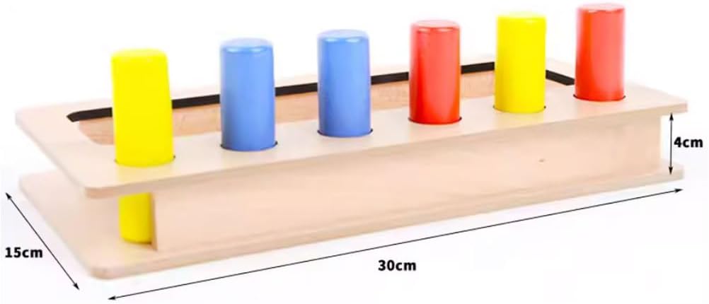 Montessori Teaching Aids Early Education Toys Sensory Tri-Color Round Cylinder Storage Box Intelligence Training