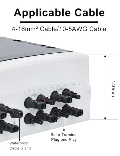 DIHOOL DC überspannungsschutz PV 4 Strings Solar Anschlusskasten für 4 * 500W Solarmodule Balkonkraftwerk, 25A DC Trennschalter PV Anlage