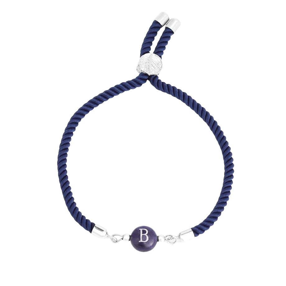 Bracelet en perles de sodalite naturelle tressé à la main pour méditation yoga