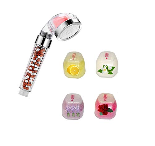 Shower Purifier Refill Kit, Shower Head Replacement, 4 Vitamin C Blocks Lemon, Rose, Jasmine, Lavender, Removes Chlorine Chloramine Softens Hard Water