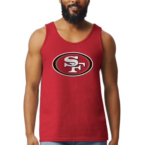 Image of Hybrid Sports NFL - Distressed Team Logo - Officially Licensed Men's Football Fan Tank Top