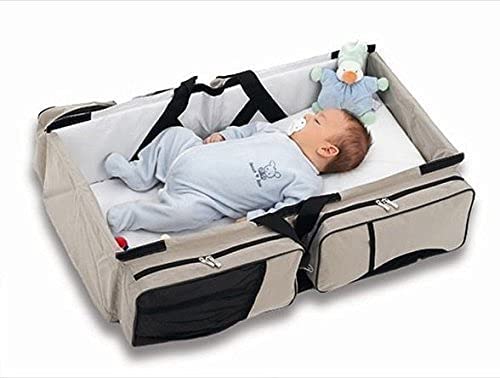 VAKHAR Baby Bed Bag Portable 3 in 1 Portable Bassinet Cot Crib Bags for Infant Multi-Function Nappy Changing Station for 0-12 Months (Multicolour)