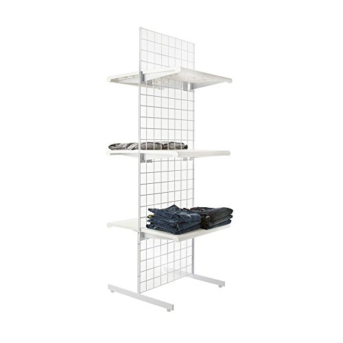 Only Garment Racks #1900W(1) + #1918W(1PR.) Grid Unit, 2\' x 6\' with Legs, White - Thumbnail 3