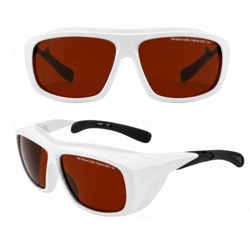 leeyongin Fiber Laser Safety Glasses - 532nm and 1064nm, OD7 White Frame