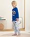 Mikrdoo Kids Pajamas for Big Boys Fashion Pjs Cozy Long Sleeve and Pants 2 Piece Blue Baseball Sleepwear Sets for Teens Size 18 Years