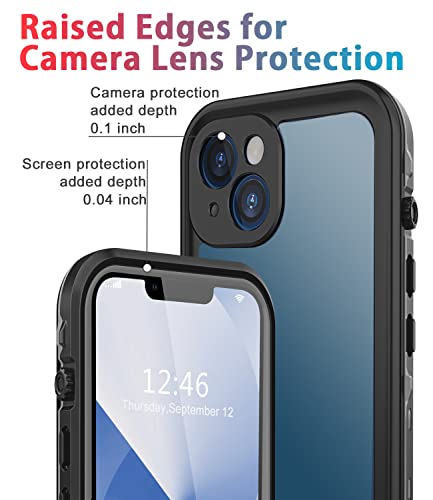 Dewfoam For Iphone 13 Case Waterproof Shockproof Dustproof Full-Body Sturdy With Camera Lens Protector And Built-In Screen Protector,Underwater Full Sealed Cover Protective For Iphone 13(Black) #TOP1