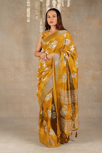 Image of MIRCHI FASHION Women Saree Cotton Blend Kalamkari Printed | Comfortable Office and Regular Daily Use Sari with Unstitched Blouse Piece