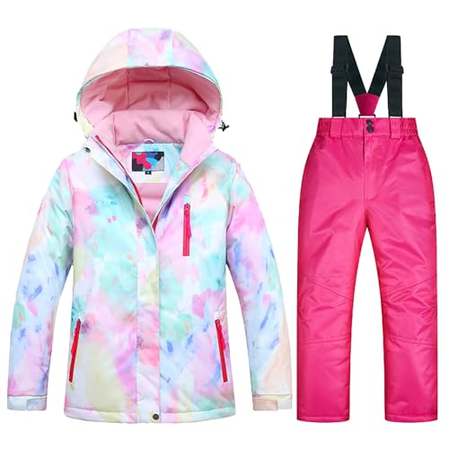 Kids Girls Boy Winter Bib Snow Pants And Jackets Toddler Girl Snowsuit Winter Coat Waterproof Outdoor Snowboarding (B, 3-4 Years)