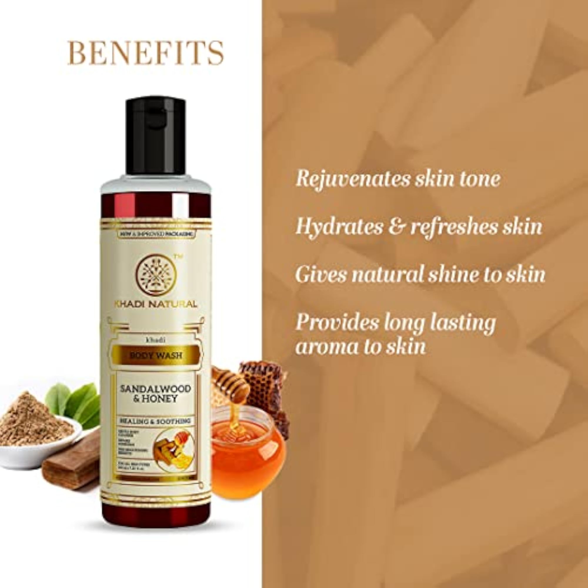Sandalwood & Honey Body Wash for Gentle Cleansing