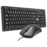 Kit Teclado e Mouse com Fio Semi Mecanico USB 1600DPI Resistente à Respingos