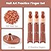 Practice Finger for Acrylic Nails, 3PCS Adjustable Nail Practice Hand Finger with Base Stand and 100PCS Brown Nail Tips, Practice Hand for Home Salon DIY Beginner(Brown)