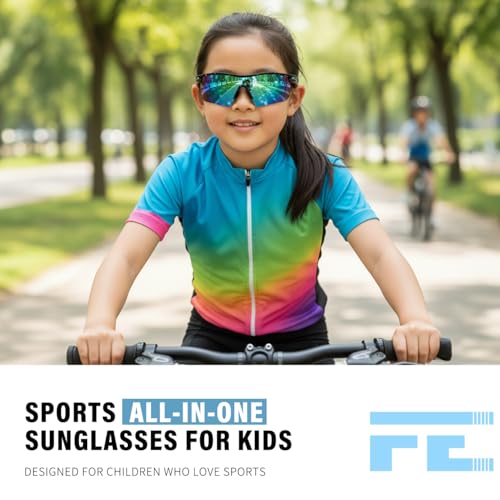 Image of FEISEDY Kids Polarized Sports Sunglasses, TR90 UV400 Baseball Cycling