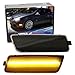 iJDMTOY Smoked Lens Amber Full LED Bumper Side Marker Light Kit Compatible With Volkswagen 2006-2009 MK5 Golf/GTI Rabbit, 2005-2010 Jetta, 2008 R32, 40-SMD LED, Replace OEM Front Sidemarker Lamps