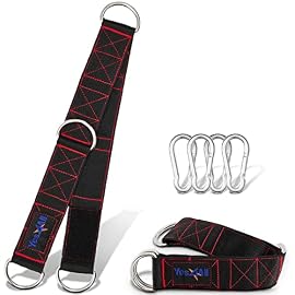 Yes4All Tricep Extension Strap/Adjustable Length and Multifunctional Usage Tricep Pull Down Rope/Cable Attachments Straps for Greater Range of Motion/Home Gym Fitness Strap Cable Machine