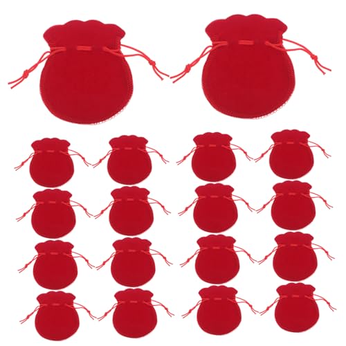 Bolsas cordón joyería 100 unidades 8x7 cm de tela roja para organización y empaque pequeños
