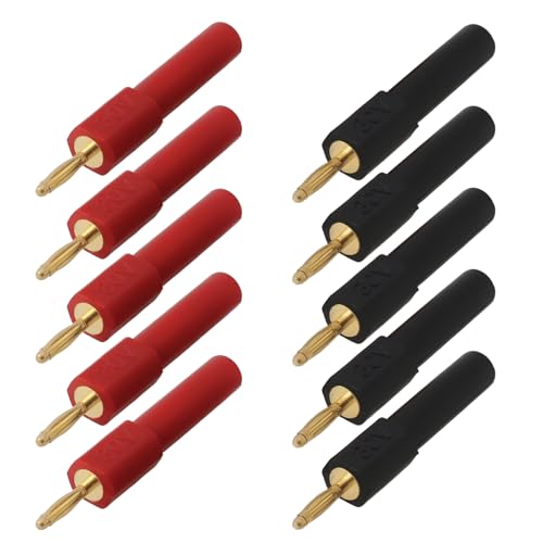SG Store 10pcs Banana Plug Adapter 2mm/0.08in Male to 4mm/0.16in Female Banana Plug Speaker Cable...