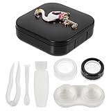 ibasenice Kompakter Auslaufsicherer Kontaktlinsenbehälter mit Spiegel Reise Kontaktlinsenbox für Damen Sicherer Kosmetiklinsenträger Leichtes Augenlinsenetui