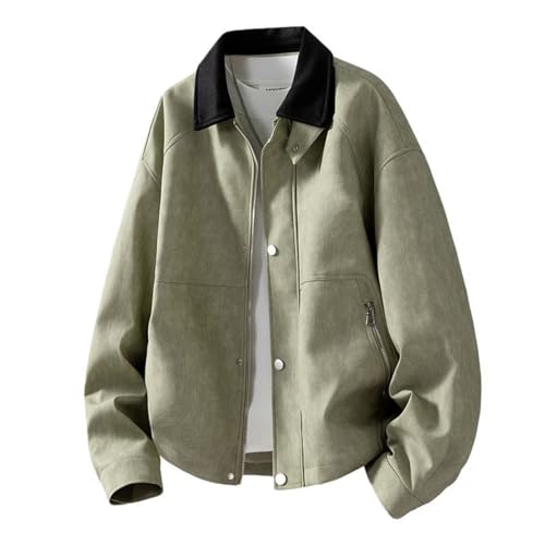 Veste de travail en cuir épais pour homme vêtement chaud de mi-saison avec doublure