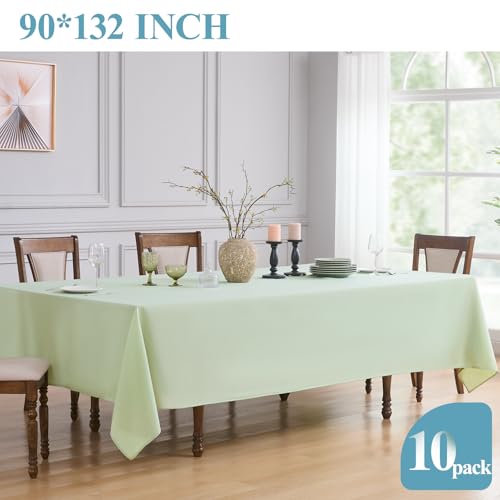 VidaFete Tablecloth 10 Pack 90 * 132inch Rectangle Table Cloth Polyester, Stain Wrinkle Resistant Polyester Dining Table Cover for Kitchen Dinning Party Wedding Rectangular Tabletop Buffet Decoration by VidaFete - Image 5